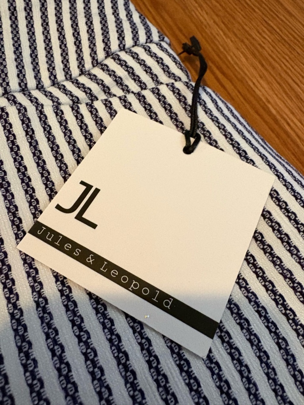 Jules & Leopold Navy and White Striped Shorts with JL Tag - Picture 3 of 7